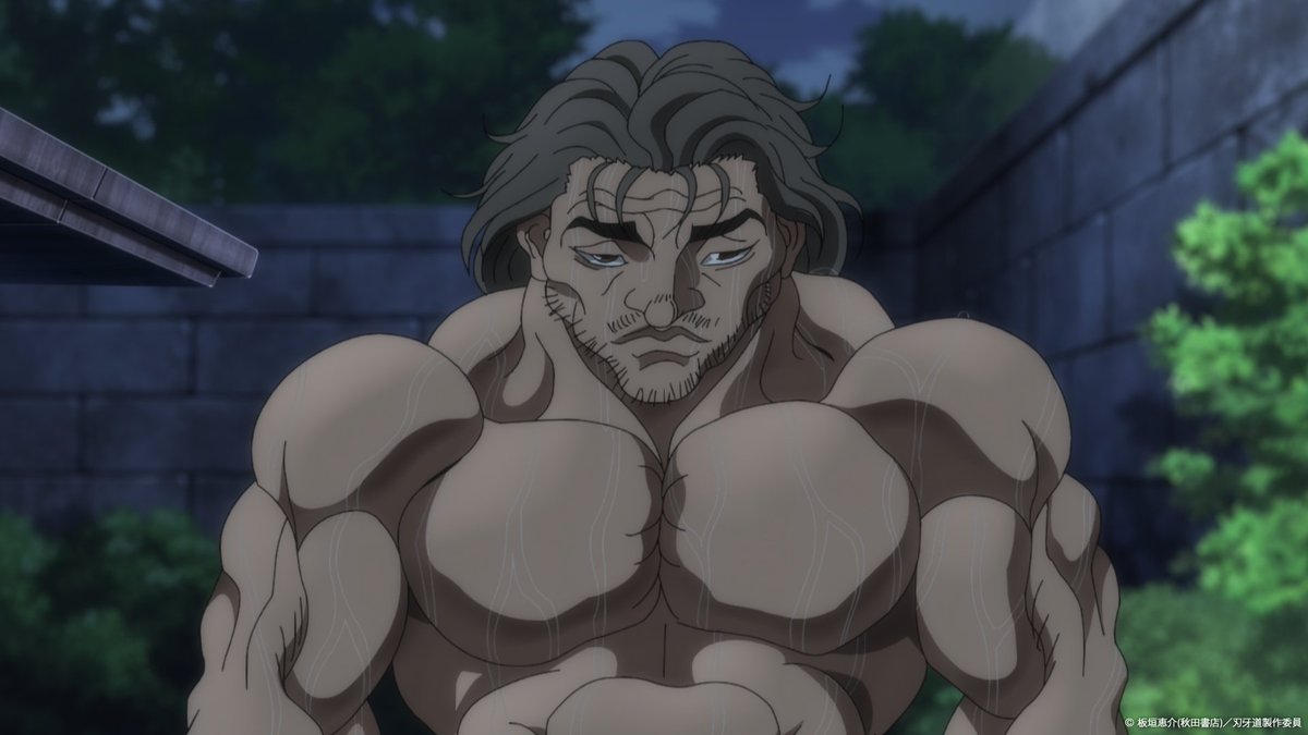 解説役のイメージだった本部以蔵、アニメ『刃牙道』武蔵編では「強い」と評価が一変(公式Xの投稿の画像)